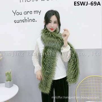 Faux Raccoon and Fox Fur Scarf Eswj-69A